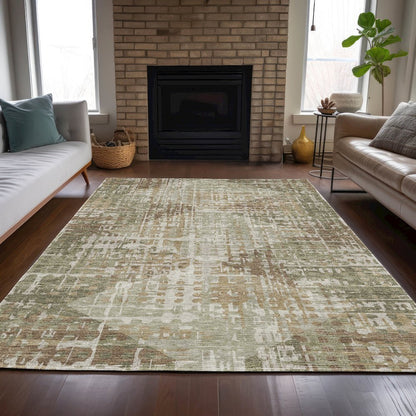 Machine Washable Indoor/Outdoor Chantille ACN2116 Fern 10' x 14' Rug