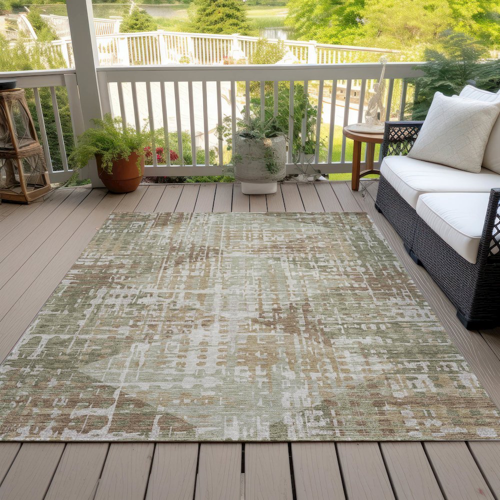 Machine Washable Indoor/Outdoor Chantille ACN2116 Fern 10' x 14' Rug