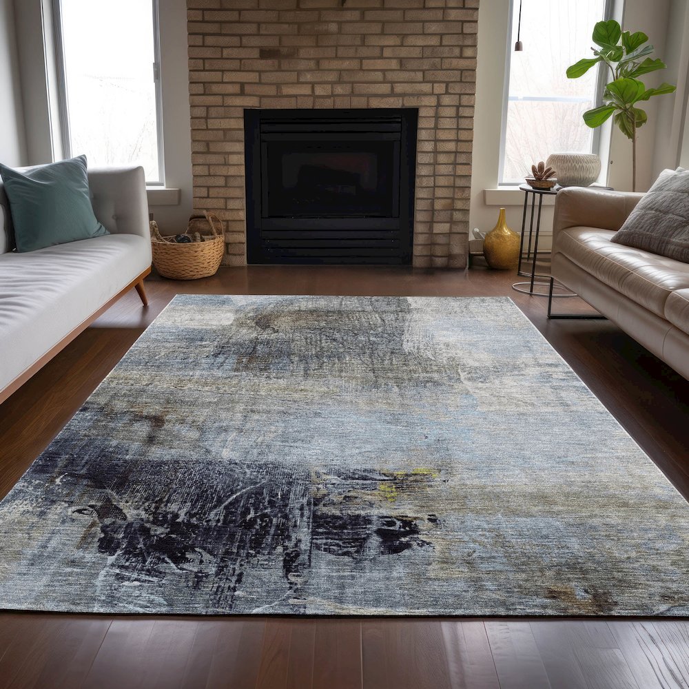 Machine Washable Indoor/Outdoor Chantille ACN2117 Sky 10' x 14' Rug