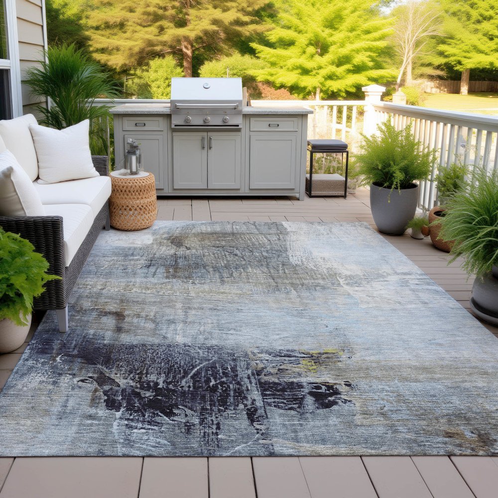 Machine Washable Indoor/Outdoor Chantille ACN2117 Sky 10' x 14' Rug
