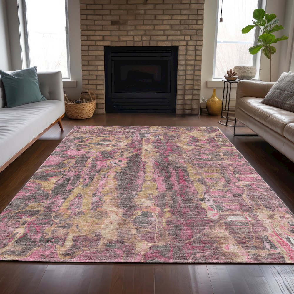 Machine Washable Indoor/Outdoor Chantille ACN2120 Blush 10' x 14' Rug