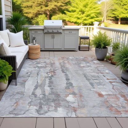 Machine Washable Indoor/Outdoor Chantille ACN2120 Copper 10' x 14' Rug