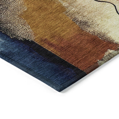 Machine Washable Indoor/Outdoor Chantille ACN2127 Copper 8' x 8' Round Rug