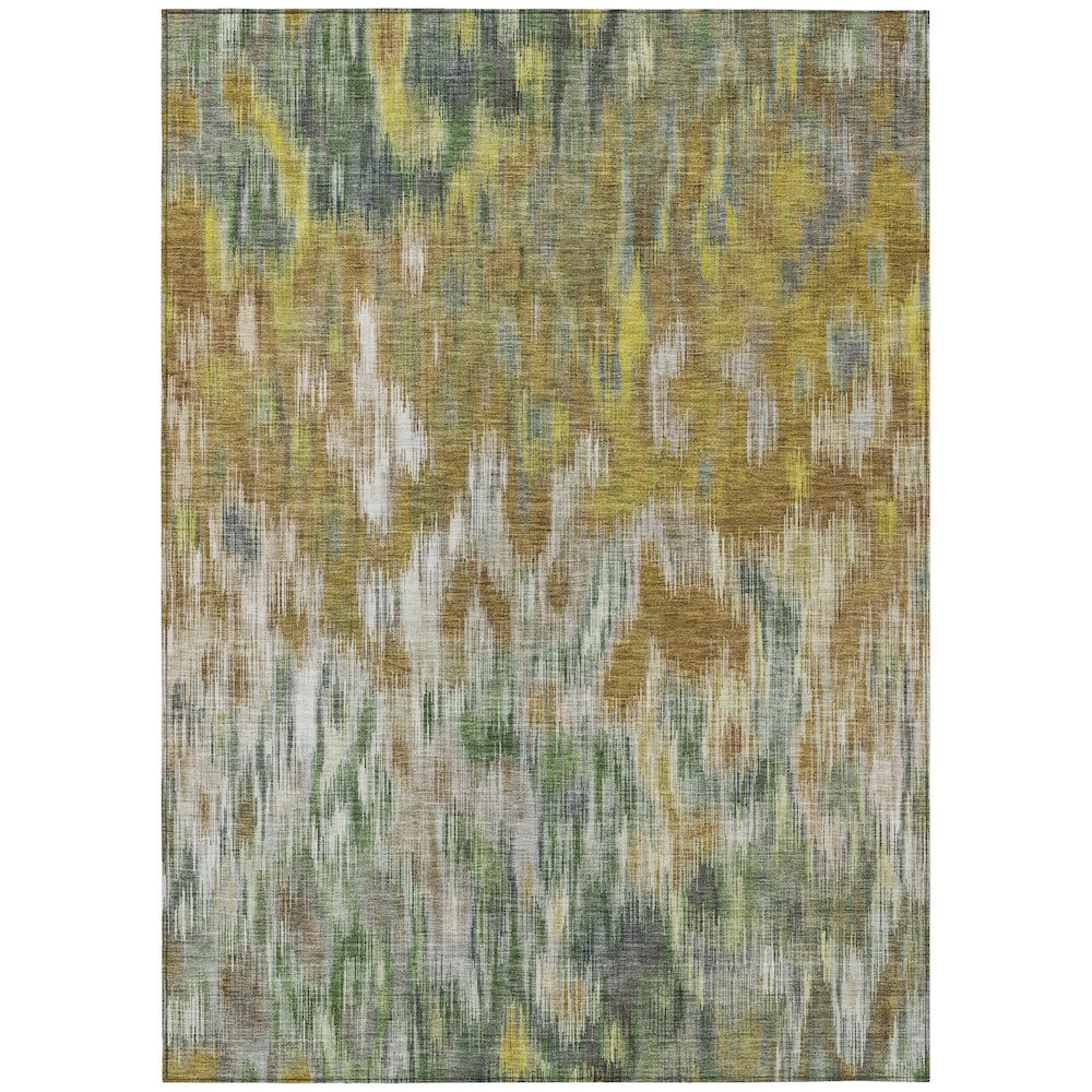 Machine Washable Indoor/Outdoor Chantille ACN2129 Brown 10' x 14' Rug