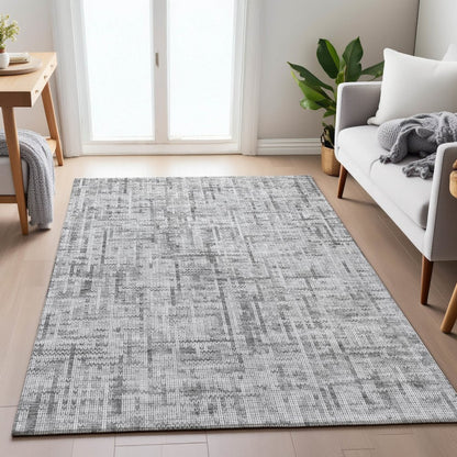 Machine Washable Indoor/Outdoor Chantille ACN2130 Gray 10' x 14' Rug