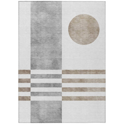 Machine Washable Indoor/Outdoor Chantille ACN2131 Ivory 10' x 14' Rug