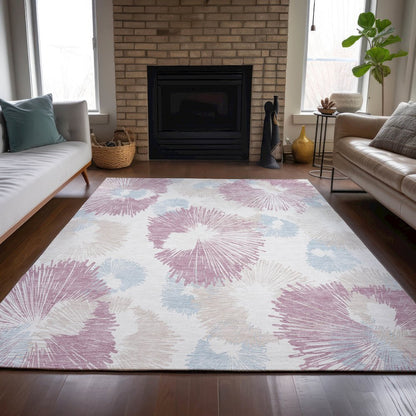 Machine Washable Indoor/Outdoor Chantille ACN2132 Blush 10' x 14' Rug