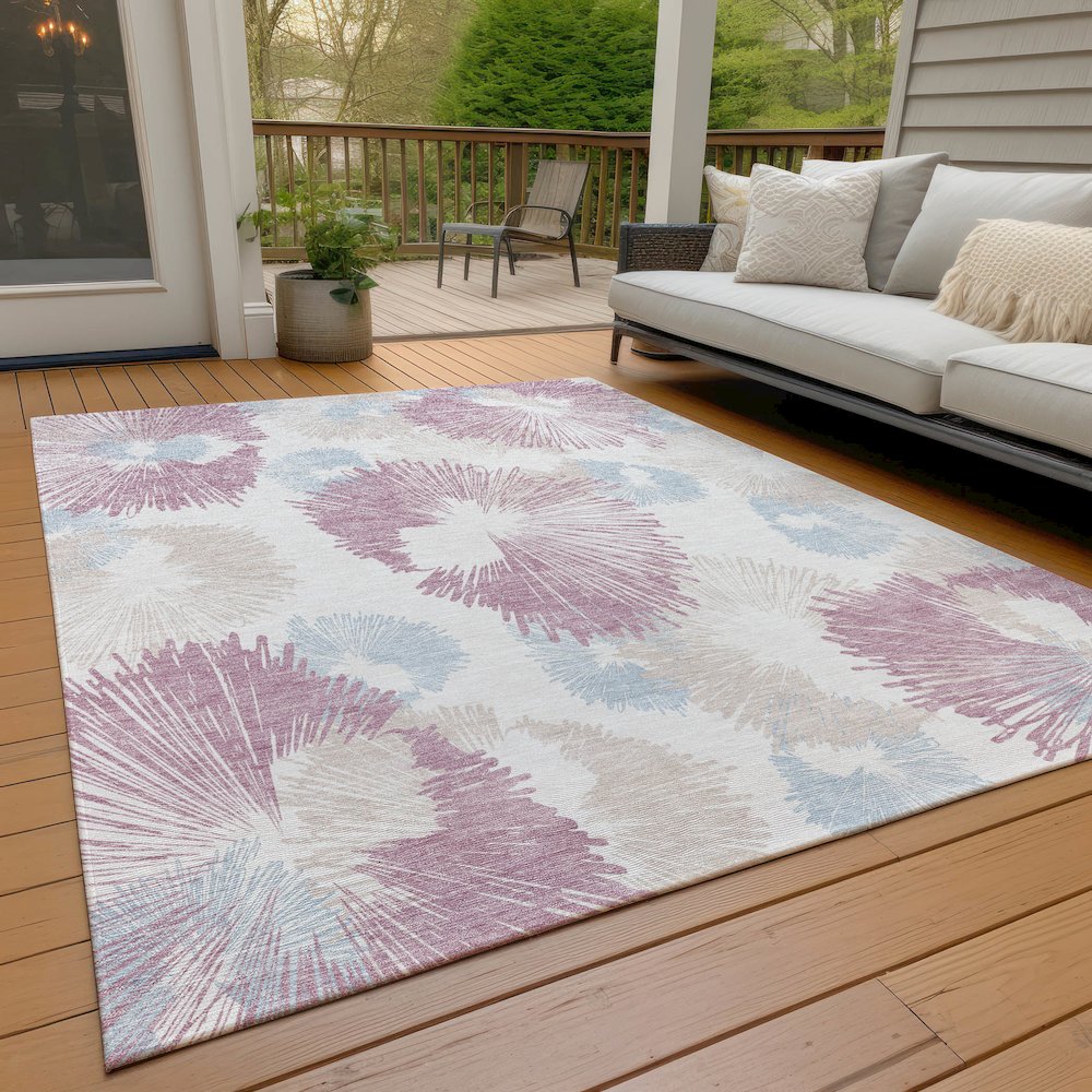 Machine Washable Indoor/Outdoor Chantille ACN2132 Blush 10' x 14' Rug