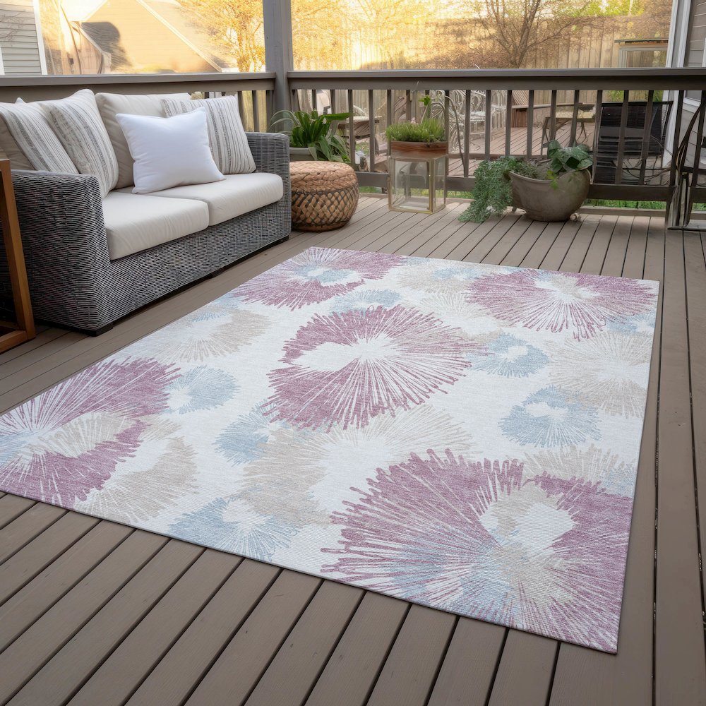 Machine Washable Indoor/Outdoor Chantille ACN2132 Blush 10' x 14' Rug