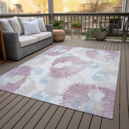 Machine Washable Indoor/Outdoor Chantille ACN2132 Blush 10' x 14' Rug