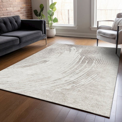 Machine Washable Indoor/Outdoor Chantille ACN2133 Ivory 10' x 14' Rug