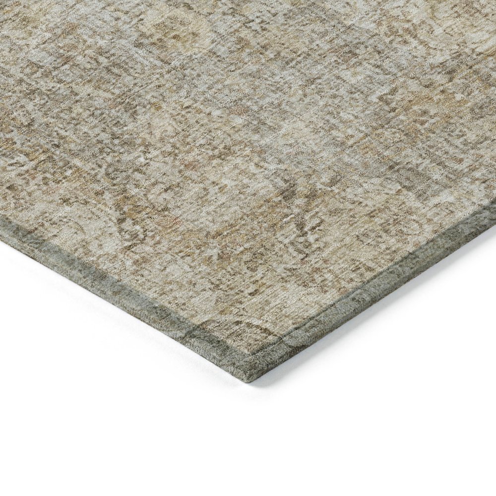 Machine Washable Indoor/Outdoor Chantille ACN2136 Beige 8' x 8' Round Rug