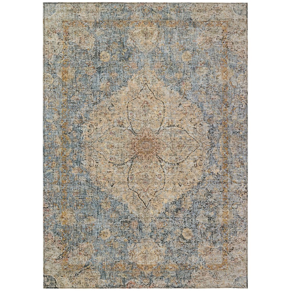 Machine Washable Indoor/Outdoor Chantille ACN2136 Blue 10' x 14' Rug