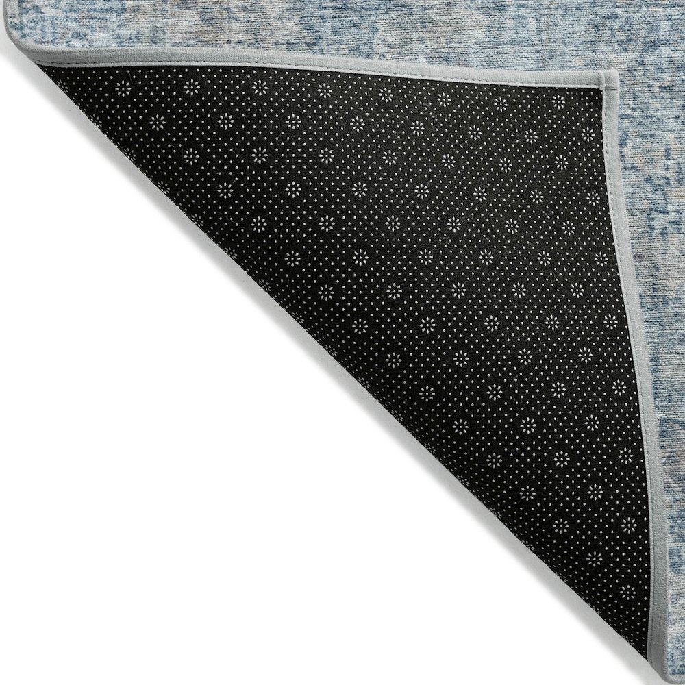 Machine Washable Indoor/Outdoor Chantille ACN2136 Denim 8' x 8' Round Rug
