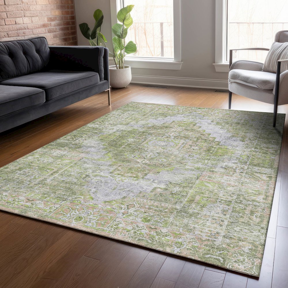 Machine Washable Indoor/Outdoor Chantille ACN2140 Aloe 10' x 14' Rug