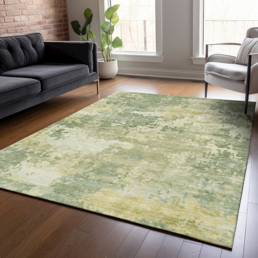 Machine Washable Indoor/Outdoor Chantille ACN2142 Aloe 10' x 14' Rug