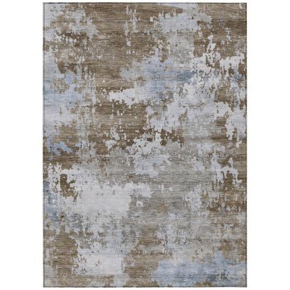Machine Washable Indoor/Outdoor Chantille ACN2142 Chocolate 10' x 14' Rug