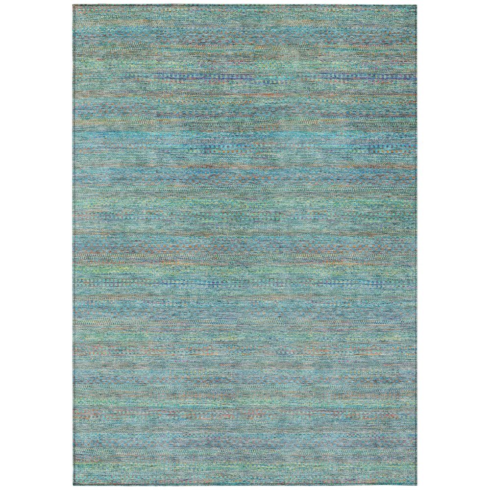 Machine Washable Indoor/Outdoor Chantille ACN2148 Teal 10' x 14' Rug
