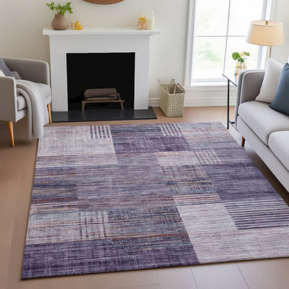 Machine Washable Indoor/Outdoor Chantille ACN2149 Plum 10' x 14' Rug