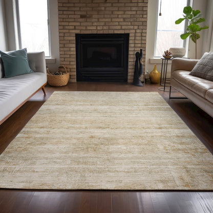 Machine Washable Indoor/Outdoor Chantille ACN2154 Brown 10' x 14' Rug