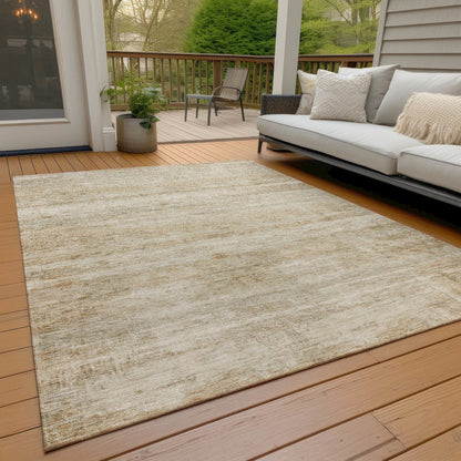 Machine Washable Indoor/Outdoor Chantille ACN2154 Brown 10' x 14' Rug