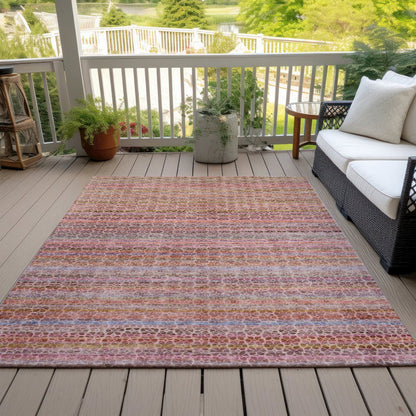 Machine Washable Indoor/Outdoor Chantille ACN2155 Pink 10' x 14' Rug