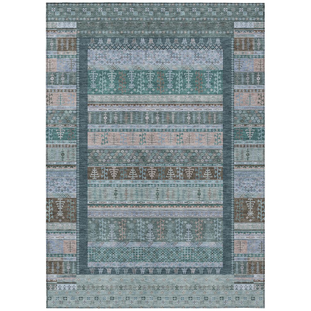 Machine Washable Indoor/Outdoor Chantille ACN2160 Emerald 10' x 14' Rug