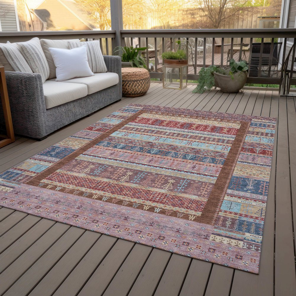 Machine Washable Indoor/Outdoor Chantille ACN2160 Red 10' x 14' Rug