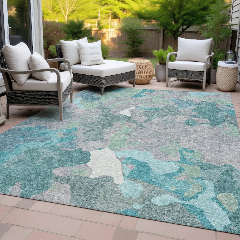 Machine Washable Indoor/Outdoor Chantille ACN2161 Taupe 10' x 14' Rug