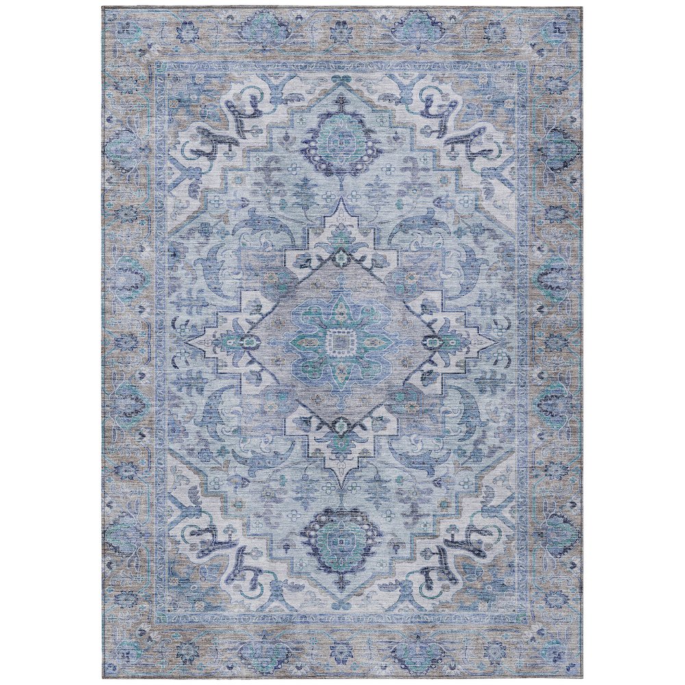 Machine Washable Indoor/Outdoor Chantille ACN2163 Blue 10' x 14' Rug
