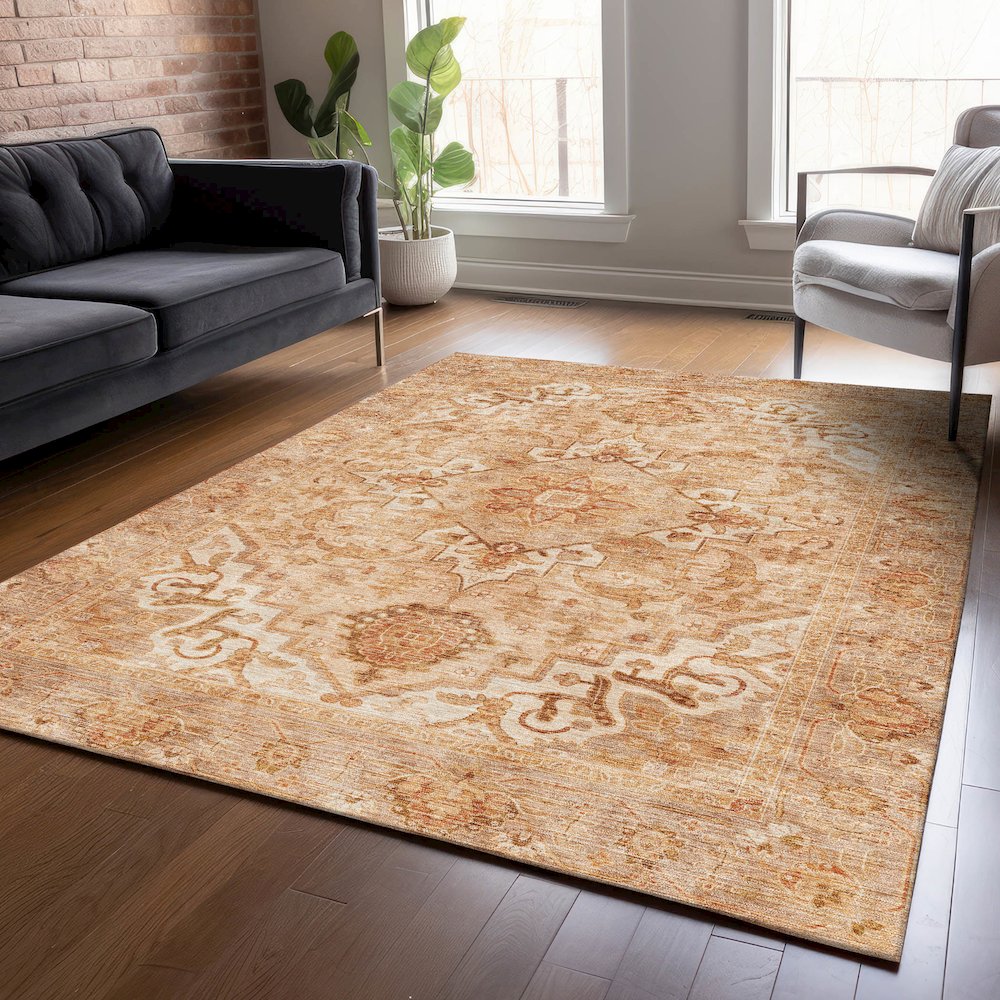 Machine Washable Indoor/Outdoor Chantille ACN2164 Copper 10' x 14' Rug