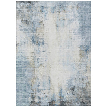 Machine Washable Indoor/Outdoor Chantille ACN2171 Blue 10' x 14' Rug