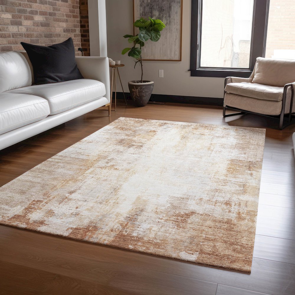 Machine Washable Indoor/Outdoor Chantille ACN2171 Copper 10' x 14' Rug