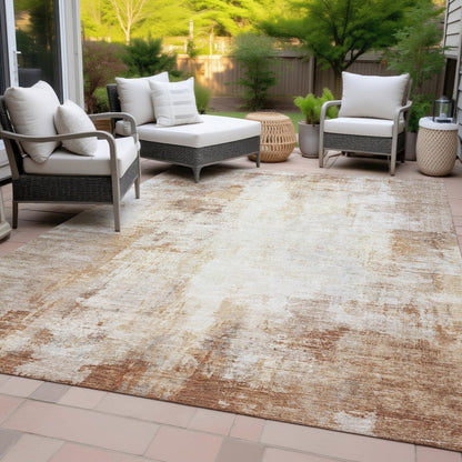 Machine Washable Indoor/Outdoor Chantille ACN2171 Copper 10' x 14' Rug
