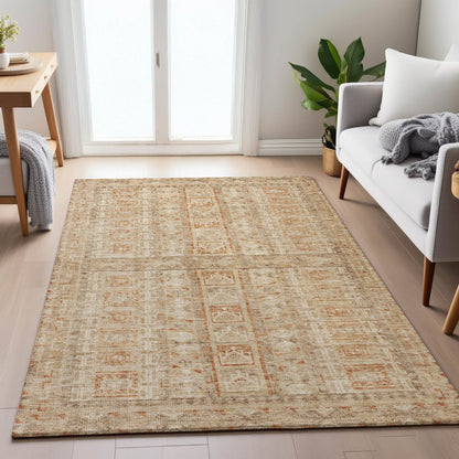 Machine Washable Indoor/Outdoor Chantille ACN2173 Paprika 10' x 14' Rug