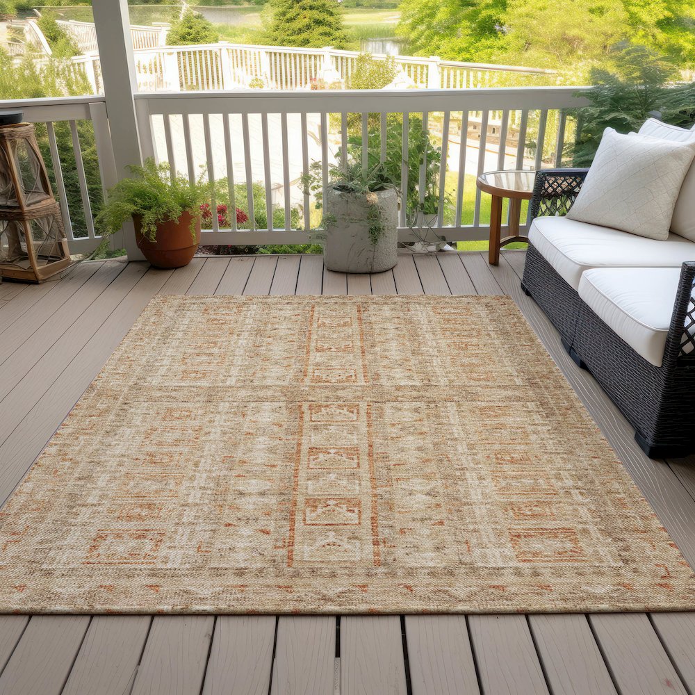 Machine Washable Indoor/Outdoor Chantille ACN2173 Paprika 10' x 14' Rug