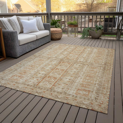 Machine Washable Indoor/Outdoor Chantille ACN2173 Paprika 10' x 14' Rug