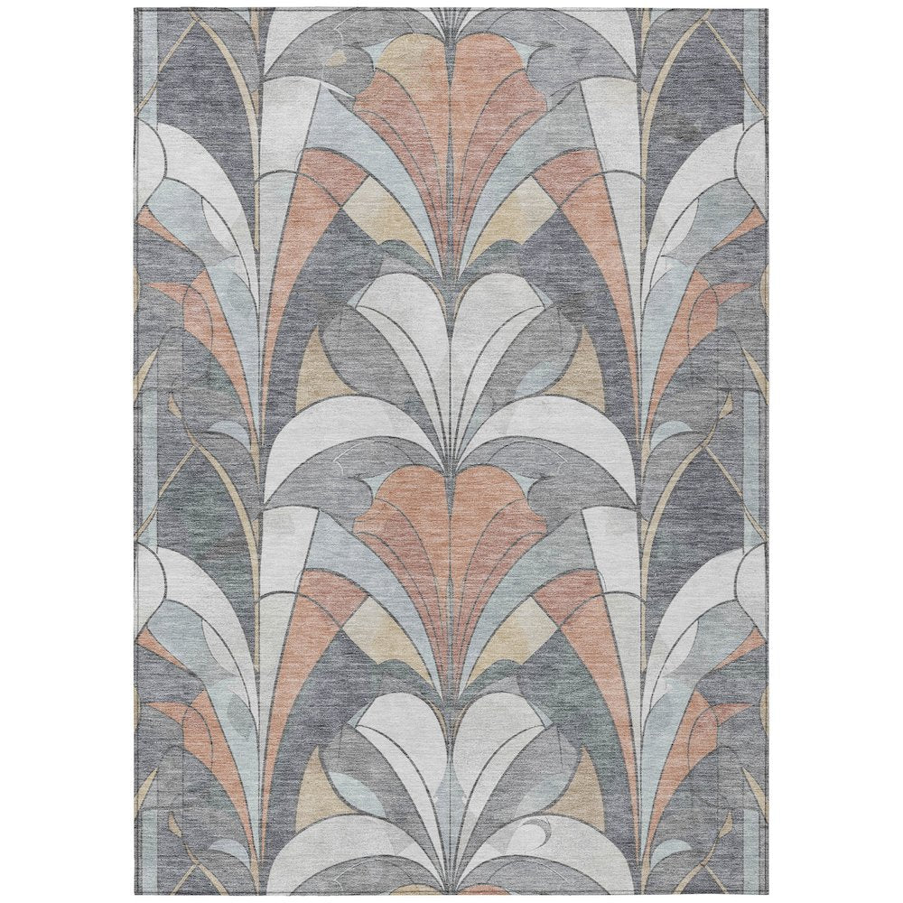 Machine Washable Indoor/Outdoor Chantille ACN2174 Gray 10' x 14' Rug