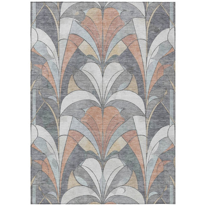 Machine Washable Indoor/Outdoor Chantille ACN2174 Gray 10' x 14' Rug