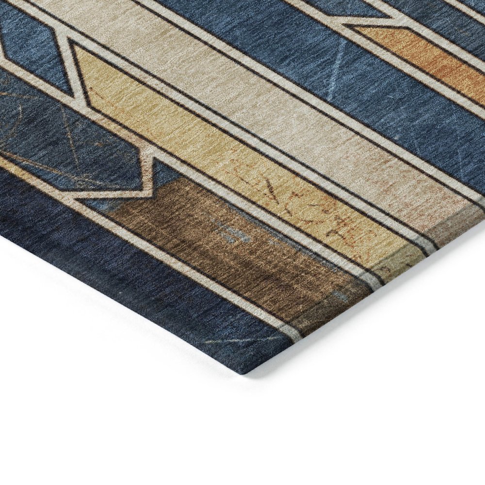 Machine Washable Indoor/Outdoor Chantille ACN2176 Blue 8' x 8' Round Rug