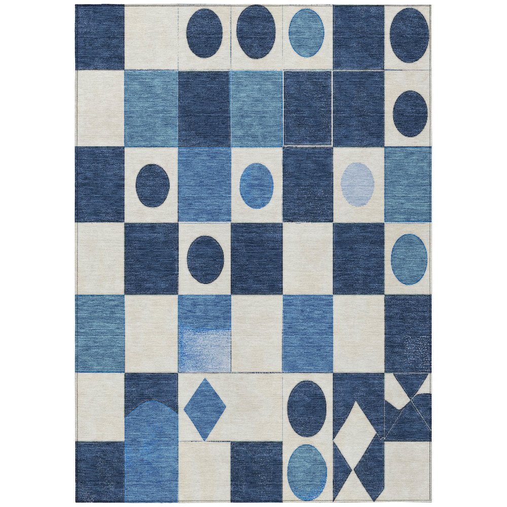 Machine Washable Indoor/Outdoor Chantille ACN2181 Blue 10' x 14' Rug