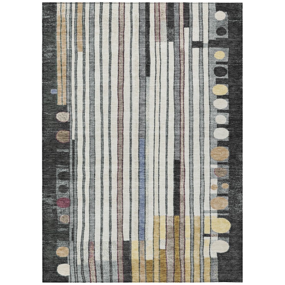 Machine Washable Indoor/Outdoor Chantille ACN2189 Black 10' x 14' Rug