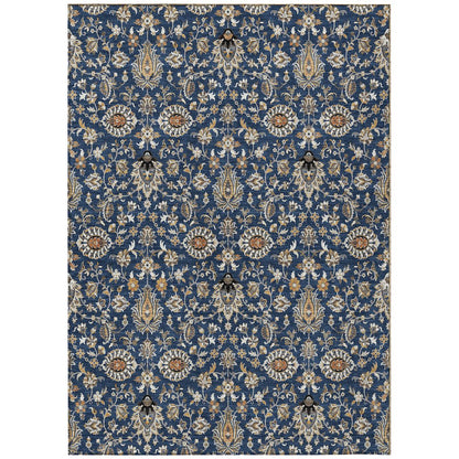 Machine Washable Indoor/Outdoor Chantille ACN2192 Navy 10' x 14' Rug