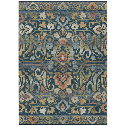 Machine Washable Indoor/Outdoor Chantille ACN2193 Navy 10' x 14' Rug