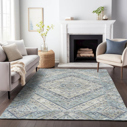 Machine Washable Indoor/Outdoor Chantille ACN2195 Sky 10' x 14' Rug