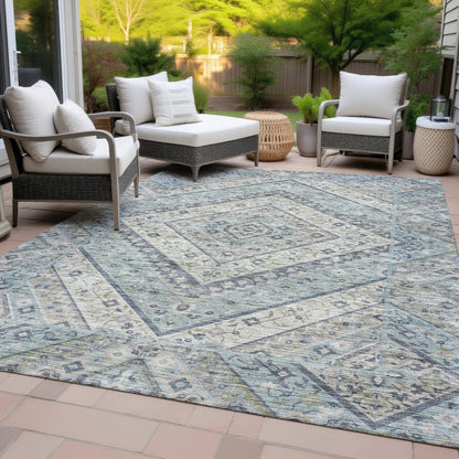 Machine Washable Indoor/Outdoor Chantille ACN2195 Sky 10' x 14' Rug