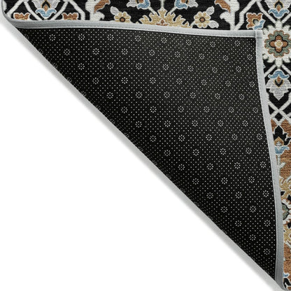 Machine Washable Indoor/Outdoor Chantille ACN2199 Black 8' x 8' Round Rug