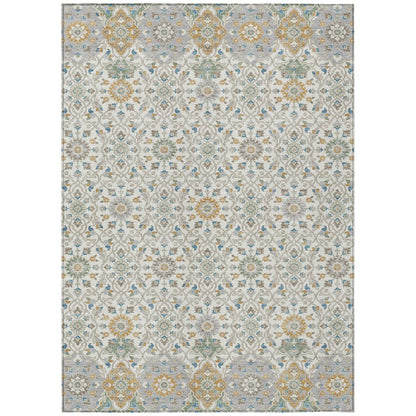 Machine Washable Indoor/Outdoor Chantille ACN2199 Ivory 10' x 14' Rug