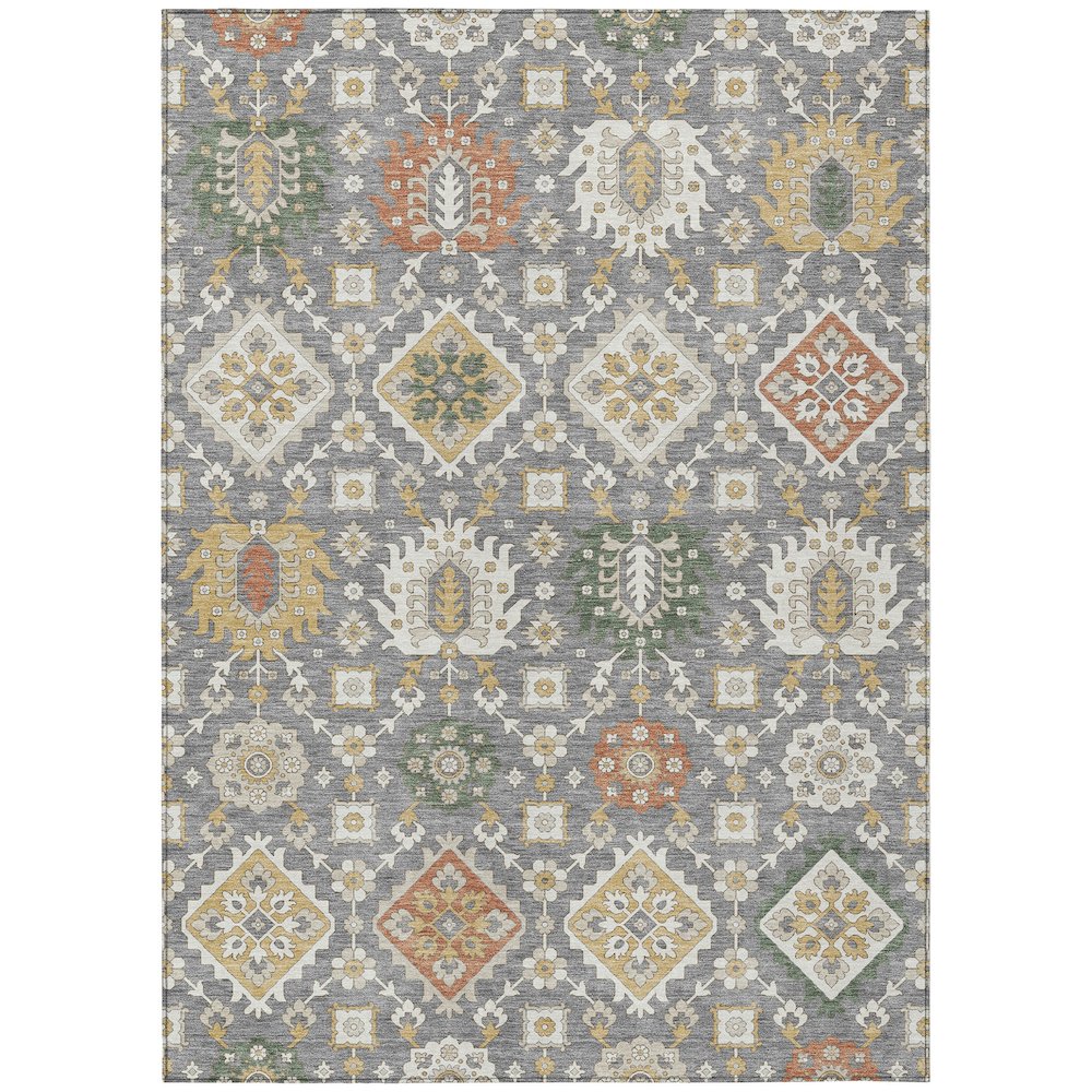 Machine Washable Indoor/Outdoor Chantille ACN2200 Gray 10' x 14' Rug