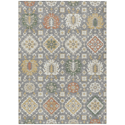 Machine Washable Indoor/Outdoor Chantille ACN2200 Gray 10' x 14' Rug